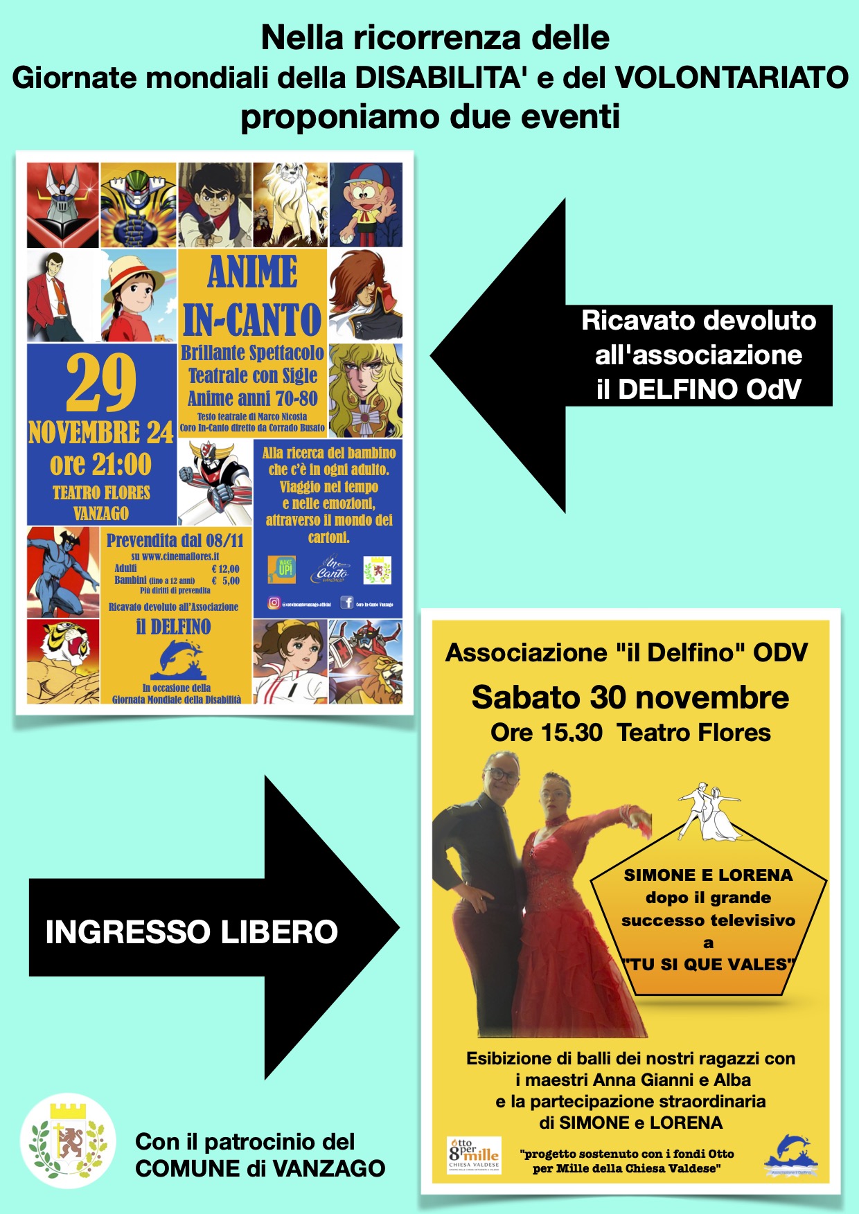Spettacoli in occasione delle giornate mondiali della DISABILITA' e del VOLONTARIATO
